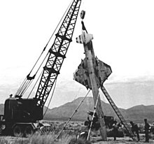 Lockheed X-7 buried nose down in the desert X-7a-3 Recovery.jpg