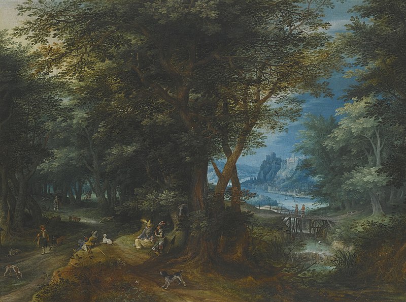 'Summer Landscape with a Lady and Gentleman...' by Denijs van Alsloot, 1607.jpg