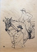 Le Jockey se rendant au poteau The Jockey going to the post - Toulouse-Lautrec in Musée Toulouse-Lautrec Albi