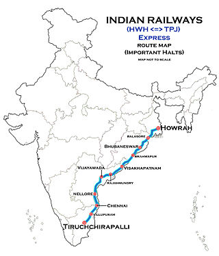 <span class="mw-page-title-main">Tiruchirappalli–Howrah Superfast Express</span>