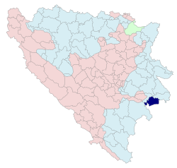 Location o Čajniče athin Bosnie an Herzegovinae