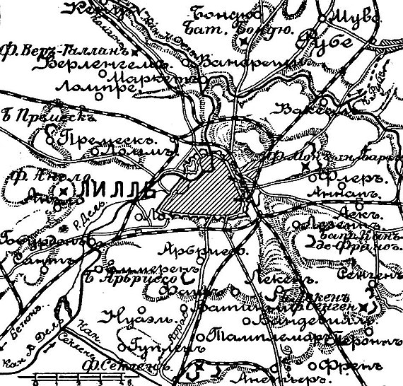 Карта к статье «Лилль» № 2. Военная энциклопедия Сытина (Санкт-Петербург, 1911-1915).jpg