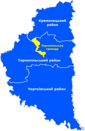 Тернопільська громада на мапі Тернопільської области