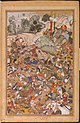 1572 - Akbarnama - Victory of Qutb ad-Din and Azim Khan over Muhammed Husain Mirza and Sher Khan Fuladi (Right).jpg