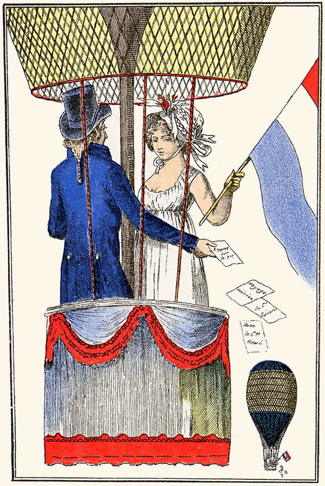 Illustration of Citoyenne Henri in balloon