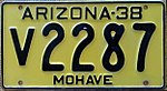 1938 Arizona plaque d'immatriculation 02.jpg