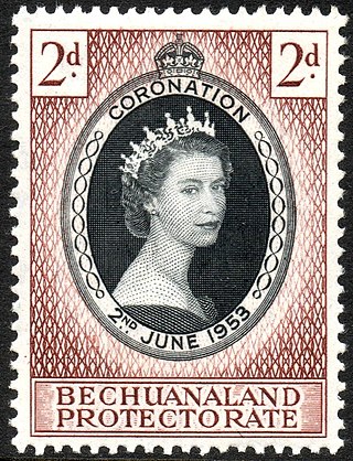 Stamp with a portrait of Queen Elizabeth II, 1953