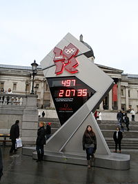 Horloge du compte à rebours des Jeux olympiques d’été de 2012 (ici à 497 jours).