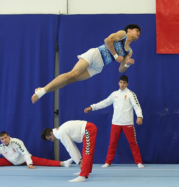 File:2019-05-26 Budapest Cup age group I apparatus finals warm-up floor exercise (Martin Rulsch) 03.jpg