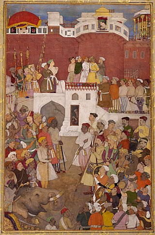 <i>Jharokha Darshan</i> Practice of addressing the public at the balcony at forts and palaces of medieval kings in India