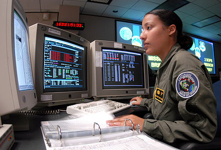 A space systems operator from the 2nd Space Operations Squadron operating the Global Positioning System in 2005.