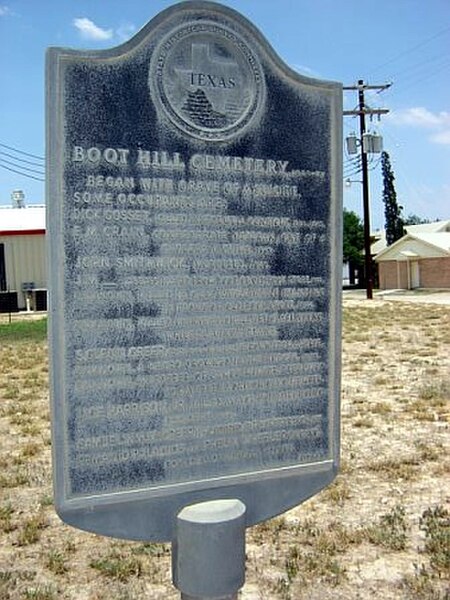 The Historical Marker in front of Boot Hill Cemetery, June 2006