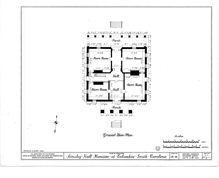 File:Ainsley Hall Mansion, Blanding Street, Columbia, Richland County, SC HABS SC,40-COLUM,3- (sheet 1 of 10).png