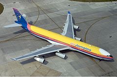 Air Jamaica on apron from above
