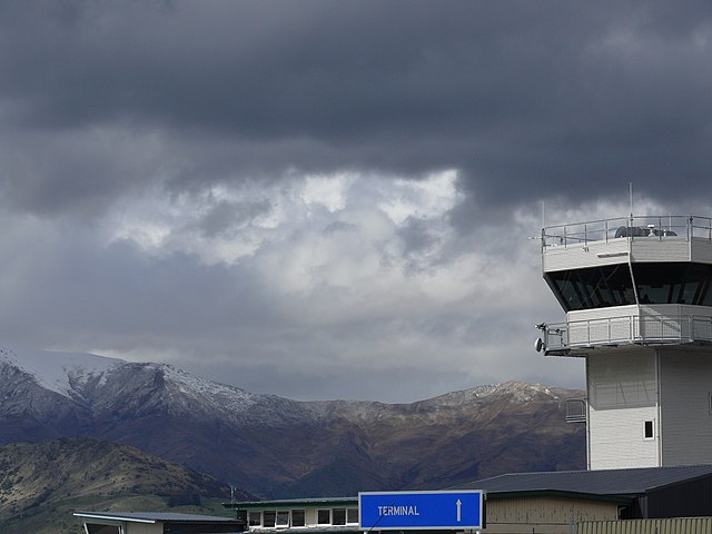 Queenstown Airport's control tower