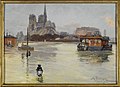 Albert-Léopold Pierson : Cathédrale Notre-Dame, vue du quai de la Tournelle, 30 janvier 1910, inondations de 1910, 4ème et 5ème arrondissements (1910, Musée Carnavalet).