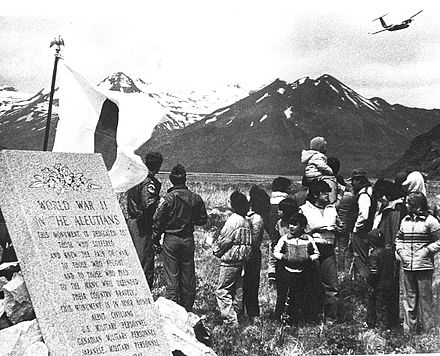 Dedication of the Aleutians Campaign Memorial on 5 June 1982 at Dutch Harbor, Alaska