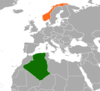 Location map for Algeria and Norway.