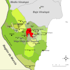 Расположение муниципалитета Альморади на карте провинции