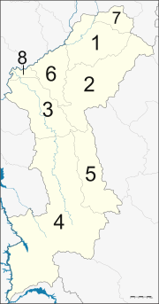 Map of eight districts