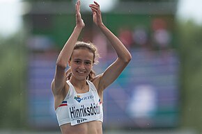 Anita Hinriksdottir won the 800 metres gold for Iceland. Anita Hinriksdottir Rieti 2013.jpg