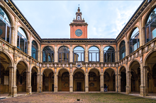Bologna University, established in AD 1088, is the world's oldest university in continuous operation. Archiginnasio-bologna02.png