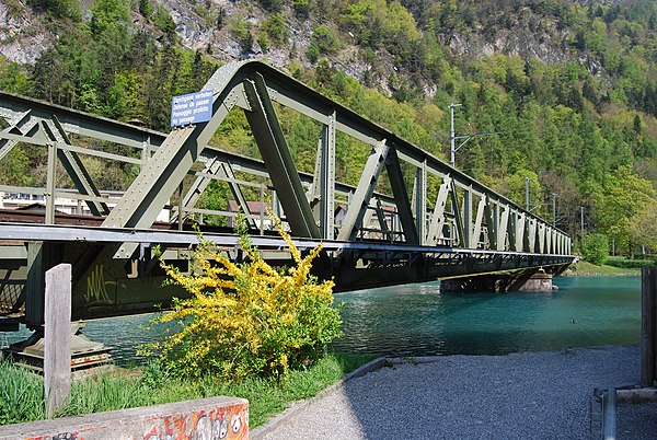 Railway bridge over the Aare in Interlaken
