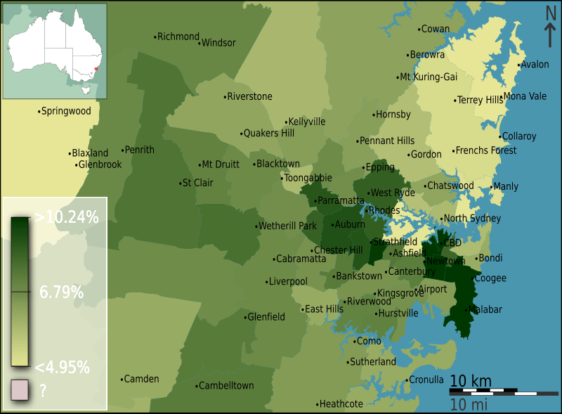 File:Australian Census 2011 demographic map - Inner Sydney by SLA - BCP field 0015 Age groups 20 24 years Persons.svg