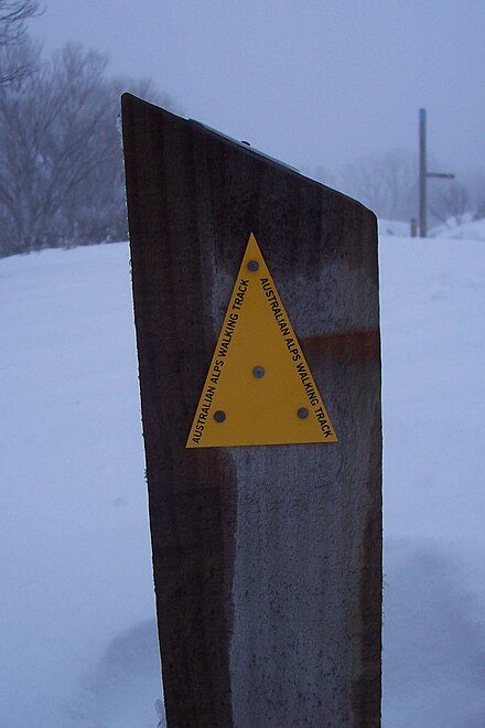 A marker on the Australian Alps Walking Track