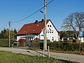 Reichsumsiedlung Reichsbauernstellen; Zweiseithof mit Wohnhaus und Holzscheune