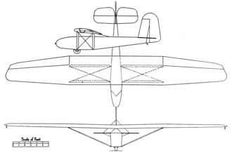 Baker-McMillen Cadet II 3-view drawing from Aero Digest October,1930 Baker-McMillen Cadet II 3-view Aero Digest October,1930.png