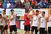 Deutsch: Beachhandball Europameisterschaften 2019 (Beach handball Euro); Tag 6: 7. Juli 2019 – Männerfinale, Dänemark-Norwegen 2:0 (25:18, 19:16) English: Beach handball Euro; Day 6: 7 July 2019 – Men's Final – Denmark-Norway 2:0 (25:18, 19:16)