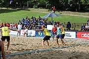 Deutsch: Beachhandball Europameisterschaften 2019 (Beach handball Euro); Tag 1: 2. Juli 2019 – Männer, Vorrunde Gruppe A, Deutschland-Norwegen 2:0 (22:14, 22:20) English: Beach handball Euro; Day 1: 2 July 2019 – Men Preliminary Round Group A – Germany-Norway 2:0 (22:14, 22:20)
