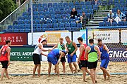 Deutsch: Beachhandball Europameisterschaften 2019 (Beach handball Euro); Tag 5: 6. Juli 2019 – Männer, Halbfinale, Dänemark-Ungarn 2:0 (19:16, 22:18) English: Beach handball Euro; Day 5: 6 July 2019 – Semifinal Men – Denmark-Ukraie 2:0 (19:16, 22:18)