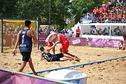 Deutsch: Beachhandball bei den Olympischen Jugendspielen 2018; Tag 7, 13. Oktober 2018; Jungen, Spiel um Platz Drei– Argentinien-Kroatien 2:0 English: Beach handball at the 2018 Summer Youth Olympics at 13 October 2018 – Boys Bronze Medal Match – Argentina-Croatia 2:0