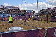 Deutsch: Beachhandball bei den Olympischen Jugendspielen 2018; Tag 7, 13. Oktober 2018; Jungen, Finale – Portugal-Spanien 1:2 English: Beach handball at the 2018 Summer Youth Olympics at 13 October 2018 – Boys Gold Medal Match – Portugal-Spain 1:2