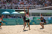 Deutsch: Beachvolleyball bei den Olympischen Jugendspielen 2018; Tag 11, 17. Oktober 2018; Jungen, Spiel um Platz 3 – Argentinien-Ungarn 2:0 (21–15/21–15) English: Beach volleyball at the 2018 Summer Youth Olympics at 17 October 2018 – Bronze Medal Match – Argentina-Hungary 2:0 (21–15/21–15)