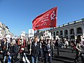 Participants del Regiment Immortal en una marxa a Sant Petersburg el 2018.