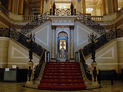 The main staircase with a bust of King John VI