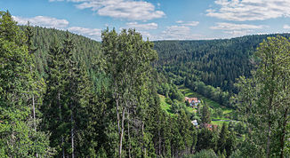 View from the Fautsburg to the east into the Kleinenztal with the Rehmühle ⊙48.6662083333338.5457666666667670