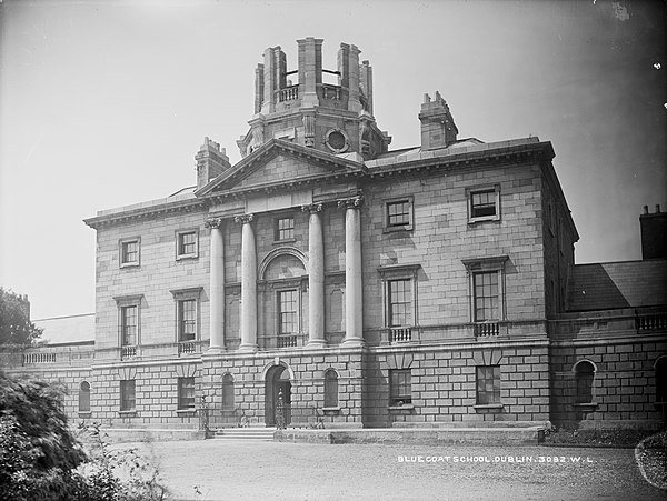 The Blackhall Place building, circa 1890. A new cupola was being added.