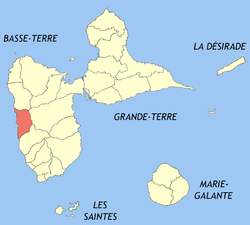 Lokasi komune (merah) dalam Guadeloupe