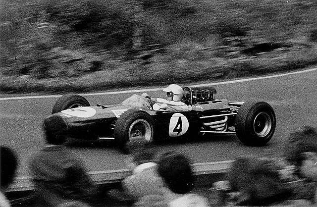 Brabham at the 1965 German Grand Prix at the Nürburgring.