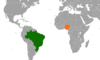 Location map for Brazil and Nigeria.