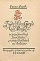 Titelseite von de:Friedrich der Große als Mensch von de:Bruno Frank von 1926.