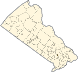 Location of Langhorne in Bucks County