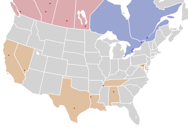 Canadian Football League teams by City