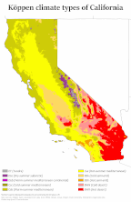 Carta del clima californian segon la Classificacion de Köppen.