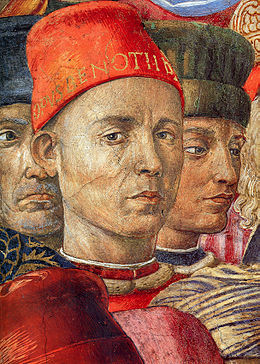 Cappella dei magi, primo autoritratto di benozzo gozzoli.jpg