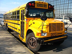 A school bus photographed in New York, New Yor...